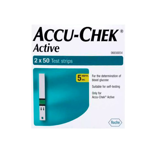 Accu-Chek Active Glucometer Test Strips Box Of 100 (50 X 2)