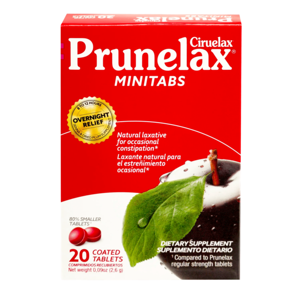 Prunelax Ciruelax Minitab's Natural Laxative Coated Tablets, 20 Count