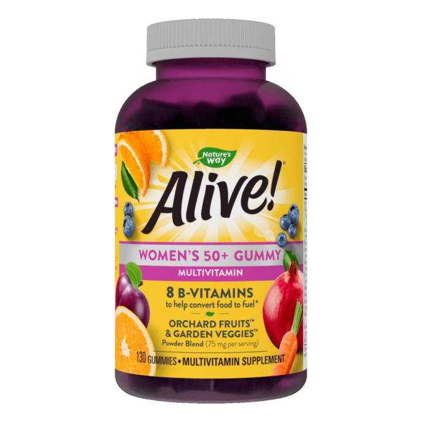 Alive! Women's 50+ Daily Multivitamin Gummies, Mixed Berry Flavored, 130 Count