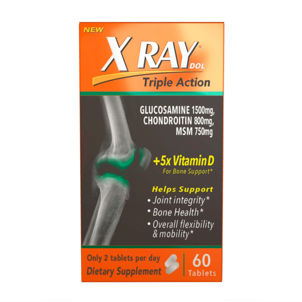 XRay Triple Action Joint Health Supplement with Vitamin D, 60 Count