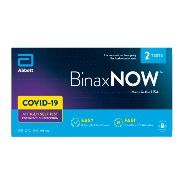 BinaxNOW COVID‐19 Antigen Self Test by Abbott (2 Count)