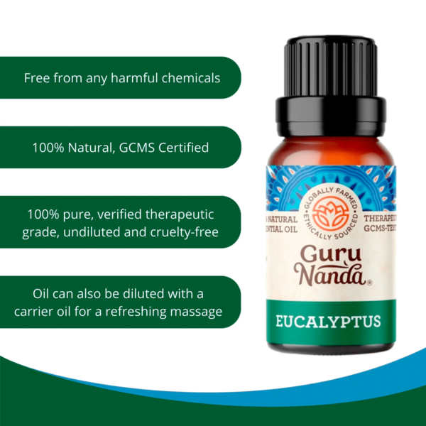 GuruNanda 100% Pure & Natural Eucalyptus Essential Oil for Aromatherapy & Diffuser - 15ml - Image 2