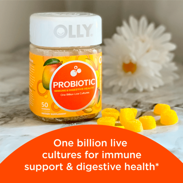 OLLY Probiotic Gummy, Immune & Digestive Health, Probiotic Supplement, Mango, 50 Ct - Image 4