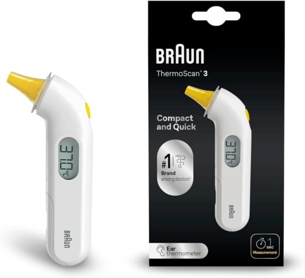 Braun ThermoScan 3 Ear thermometer - Fast 1 second measurement